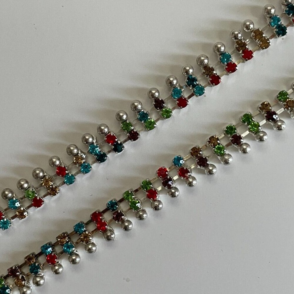 Anklet Multi Color Crystal Accent Silver Tone Fashion Anklet Women Jewelry Payel - Picture 11 of 12